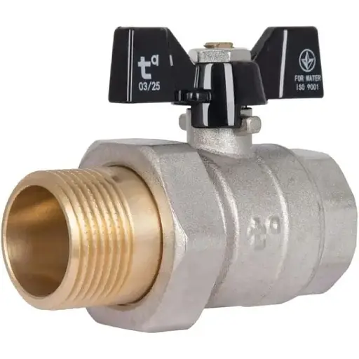 Кран шаровой Thermo Alliance "Американка" Base 1" ВН прямой, PN40, бабочка SD221W25 - фото 1