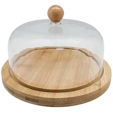 Бокс Eurogold пищевой круглый с бамбуковой крышкой 20х20х9.5см (2489)