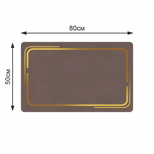 Суперпоглощающий Диатомитовый Коврик Aquarius для ванной 50 х 80 см Коричневый Мрамор - фото 2