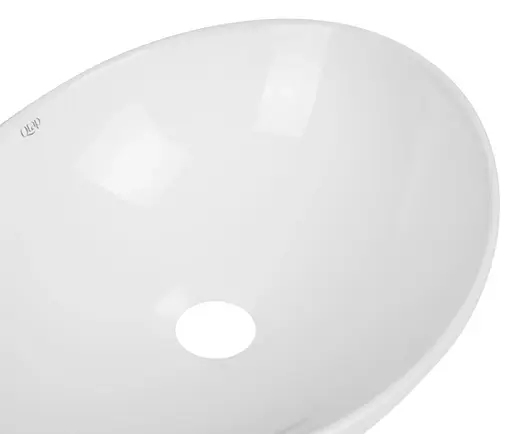 Комплект Qtap Dove: Раковина накладная овальная 415x340x140 мм White + Донный клапан PU02 (QT06113078WN47308) - фото 4