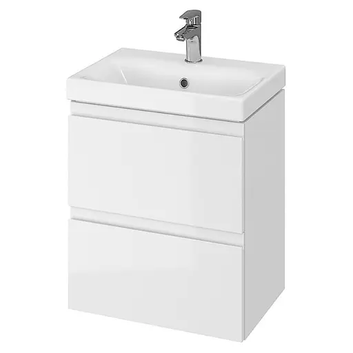 Тумба для ванной комнаты Cersanit CET В02 с умывальником Moduo Slim 50 см Белый UN509-040 30412 - фото 1