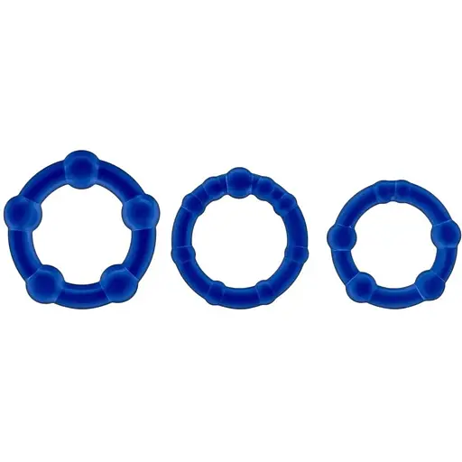 Набор эрекционных колец Blush Stay Hard Beaded Cockrings 3 шт. синий