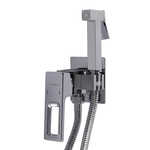 Смеситель гигиенический Globus Lux PIANO GLPN-0-106MIX одноручный настенный для душа с латунным корпусом хромированный