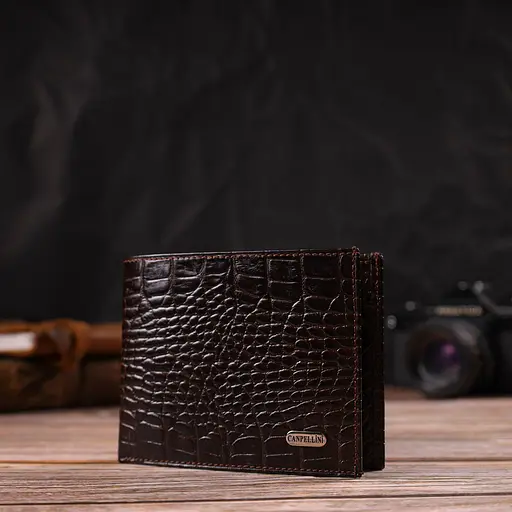 Мужской кожаный кошелек Canpellini 12х9.6х2 см acs0025591 - фото 6