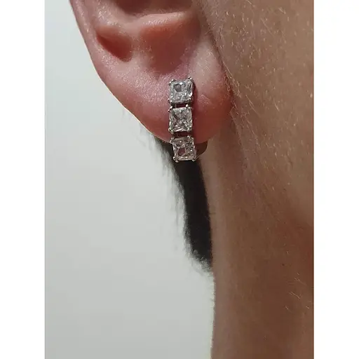 Серебряные серьги Агни ТРИО с фианитами. 2973/9Р-CZ - фото 2