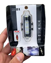 Велосипедна мигалка з білим світлом Rapid X MKL-780 збоку вело фара габарит акумуляторний Micro-USB - мініатюра 5
