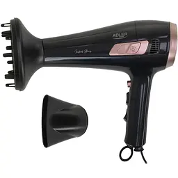 Фен Adler AD 2283 black 2400Вт/ 2 швидкості/ хол.обдув/ темп.режимів-3/ ахист від перегріву - мініатюра 2