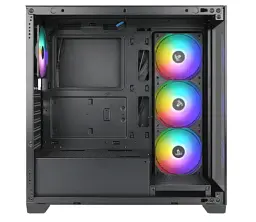 Корпус Azza NEPTUNE, Black, без БЖ, Mid Tower, для ATX/Micro ATX/Mini ITX, USB 3.0/2xUSB 2.0, макс. CPU - 170 мм/VGA - 300 мм, 3x120 мм ARGB, бічна та передня панель із загартованого скла CSAZ-491 - мініатюра 5