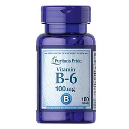 Вітамін B-6 Vitamin B-6 (Pyridoxine Hydrochloride) 100 мг 100 таб