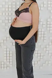 Щільні прямі джинси для вагітних із високою спинкою Alaia M (46) Юла мама Сіро-чорний - мініатюра 8