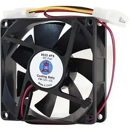 Вентилятор 80 мм Cooling Baby 8025 4PS чорний 80x80x25 мм 2500 об/хв 24.3 дБ Molex