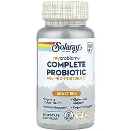 Комплекс пробіотиків Solaray Complete Probiotic Adult 50+ 30 веганських капсул