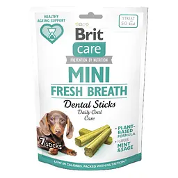 Ласощі для собак малих порід Brit Care Mini Treats Fresh Breath для зубів і свіжості подиху 7 шт, 120 г (112376)