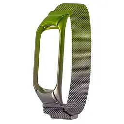 Ремінець Міланська петля райдужна для Xiaomi Mi Band 5/6 35 зелено-бузковий