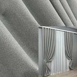 Комплект штор VR-Textil лен блэкаут 2 шт 150x270 см серый (1822ш)