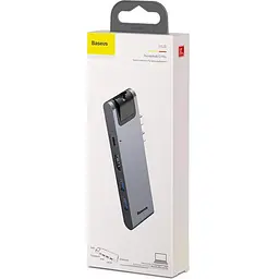 USB-Хаб Baseus USB Type-C 7-in-one smart Grey (CAHUB-L0G) - мініатюра 5