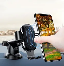Автомобільний тримач холдер із БЗУ Baseus Wireless Fast Charger Gravity Car Mount - мініатюра 5