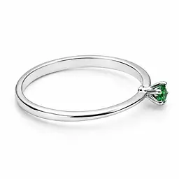 Кільце з білого золота зі смарагдом К-0732 19.5 - мініатюра 3