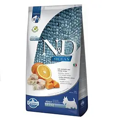 Беззерновий сухий корм Farmina N&amp;D Grain Free OCEAN PUMPKIN для собак дрібних порід з тріскою та апельсином 7 кг