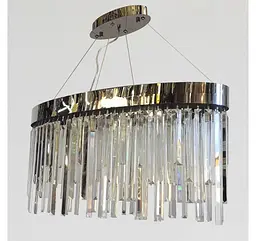Підвісна люстра Artlight P809/800L CH на 10 ламп E14 із овальним хромованим корпусом - мініатюра 2