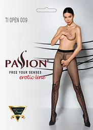 Колготки Passion Tiopen 009 з відкритим доступом 1/2 чорні - мініатюра 3