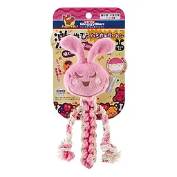 Жувальна іграшка для собак DoggyMan Cotton Rabbit 18 см з канатом та пищалкою для активних ігор