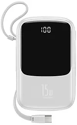 Портативна батарея Powerbank Baseus Q-Pow Digital Display With Type-C Cable 10000 mAh PPQD-A02 White
