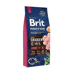 Сухий корм Brit Premium Dog Junior L 15 кг для цуценят великих порід (вагою від 25 до 45 кг)