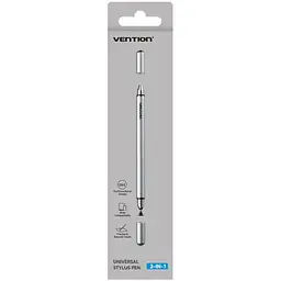 Стилус - ручка для ємнісних екранів 2 в 1 Stylus Pen Gray Aluminum Alloy Type Vention (KQMH0)