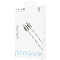 Кабель Proove Dense Metal USB to Type-C 3A (2m) white (CCDM20001222) - мініатюра 2