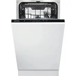Посудомийна машина Gorenje вбудовувана, 11 комплектів A++, 45 см, AquaStop, білий