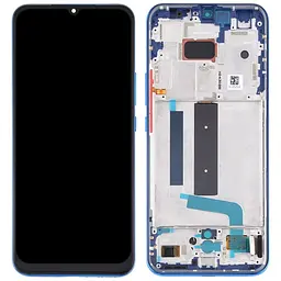 Дисплей Xiaomi Mi 10 Lite чорний, OLED, з рамкою синього кольору, Aurora Blue