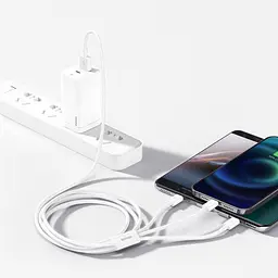 Кабель Baseus Superior Series Fast Charging 3-in-1 (Micro USB+Lightning+Type-C) 3.5A (1.5m) white (CAMLTYS-02) - мініатюра 3