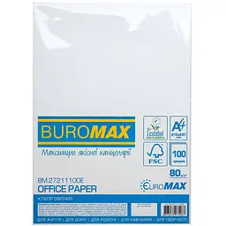 Папір офісний Buromax Euromax А4 80 г/м² 100 аркушів (BM.27211100E)