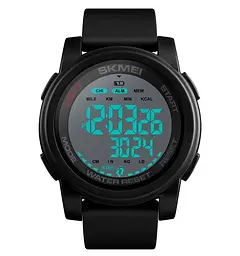 Чоловічий спортивний годинник Skmei 1469 Fitness (Чорний з білим) - мініатюра 2