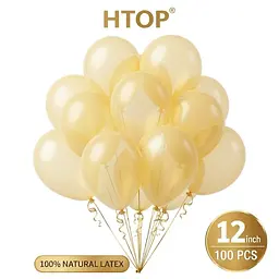 Надувні повітряні кулі HTOP 100 шт Party Balloons 30 см Товари для оформлення Дня народження Святкова атрибутика Бежевий