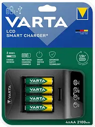 Зарядний пристрій LCD Smart Plus Charger 4хNI MH AA2100 мА•год VARTA teh0018754