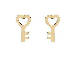 Сережки Xuping TTM Stainless Steel 14K пусети "Сердечки-ключики" (162786)