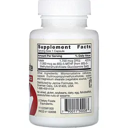 Метилфолат Jarrow Formulas Methyl Folate 1000 мкг 100 капсул - мініатюра 2