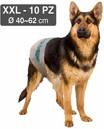 Суперпоглинаючі підгузки для собак Croci Dog Nappy з еластичною стрічкою XXL (18-30 кг) 40-62 см 10 шт. - мініатюра 2