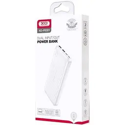 Зовнішній акумулятор (павербанк) XO PB301 10000 mAh White - мініатюра 2