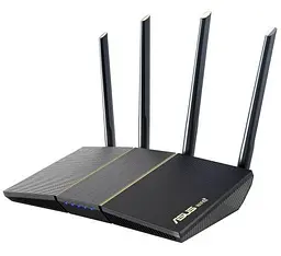 Роутер Asus RT-AX57, чорний, WiFi 6 (2.4GHz до 574 MB/s/5GHz до 2402 MB/s), 4xGLan, 1xGWan, 4 дводіапазонні антени