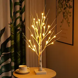 Світлодіодне дерево бонсай LED біле, 60 см, USB, теплий білий (WLS-9040-W)