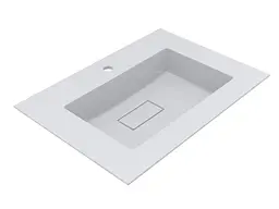 Умивальник Miraggio ERICA 700 (8813351) Miramarble, Глянцевий, Накладний/Врізний, Білий