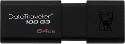 USB Flash Kingston DataTraveler 100 G3 USB 3.0 64Gb Black - мініатюра 2