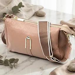 Жіноча сумка через плече з натуральної шкіри Vintage 22289 бежева