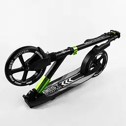 Самокат Best Scooter 57х14х88-98 см Чорно-зелений 000231604 - мініатюра 4