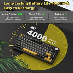 Клавіатура Attack Shark X85 Pro RGB Linear Blueberry Switch Wireless Starry Black (AS-6972792470368-SB-UA) [166731] - мініатюра 8