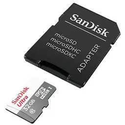 Карта пам'яті Sandisk 32GB microSDHC C10 UHS-I R100MB/s Ultra + SD (SDSQUNR-032G-GN3MA) - мініатюра 2
