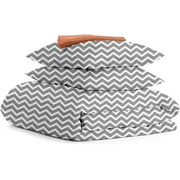 Комплект постільної білизни Cosas євро з простирадлом на резинці GREY ZIGZAG 200 x 220 см (ZigGrey_El-Terrakot_200)
